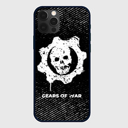 Чехол для iPhone 12 Pro Max Gears of War с потертостями на темном фоне, цвет: 3D-черный