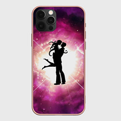 Чехол для iPhone 12 Pro Max Влюблённые - силуэт, цвет: 3D-светло-розовый