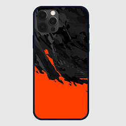 Чехол для iPhone 12 Pro Max Black & Orange, цвет: 3D-черный