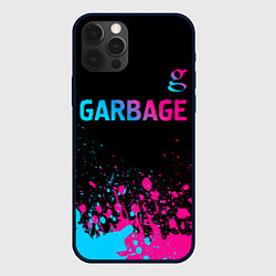 Чехол для iPhone 12 Pro Max Garbage - neon gradient: символ сверху, цвет: 3D-черный