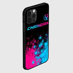 Чехол для iPhone 12 Pro Max Changan - neon gradient: символ сверху, цвет: 3D-черный — фото 2