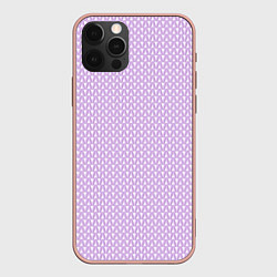 Чехол для iPhone 12 Pro Max Вязаное полотно - Розовое, цвет: 3D-светло-розовый
