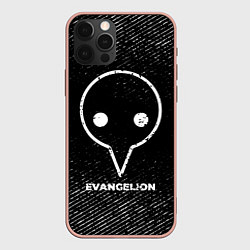 Чехол для iPhone 12 Pro Max Evangelion с потертостями на темном фоне, цвет: 3D-светло-розовый