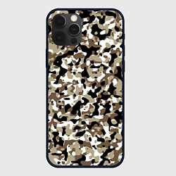 Чехол iPhone 12 Pro Max Камуфляж зимний лес - мелкий