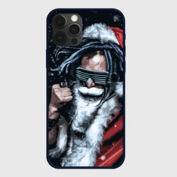 Чехол для iPhone 12 Pro Max Cool Santa Rastaman, цвет: 3D-черный