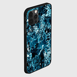 Чехол для iPhone 12 Pro Max Гранж - абстрактные синие разводы, цвет: 3D-черный — фото 2