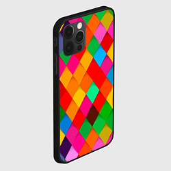 Чехол для iPhone 12 Pro Max Цветные лоскуты - пэчворк, цвет: 3D-черный — фото 2