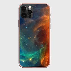 Чехол для iPhone 12 Pro Max Столкновение двух космических галактик, цвет: 3D-светло-розовый