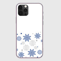 Чехол iPhone 12 Pro Max Новогодние Снежинки - Белый