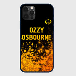 Чехол для iPhone 12 Pro Max Ozzy Osbourne - gold gradient: символ сверху, цвет: 3D-черный