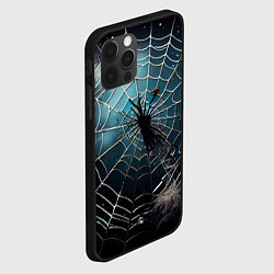 Чехол для iPhone 12 Pro Max Halloween - паутина на фоне мрачного неба, цвет: 3D-черный — фото 2