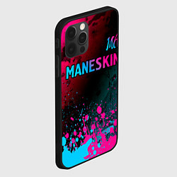 Чехол для iPhone 12 Pro Max Maneskin - neon gradient: символ сверху, цвет: 3D-черный — фото 2