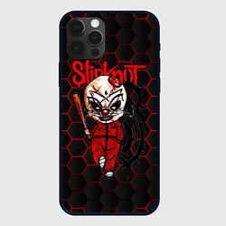 Чехол для iPhone 12 Pro Max Slipknot объемные соты, цвет: 3D-черный