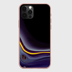 Чехол iPhone 12 Pro Max Фиолетовые краски во тьме