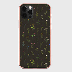 Чехол iPhone 12 Pro Max Полевые растения на темном фоне