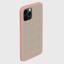 Чехол для iPhone 12 Pro Max Минималистичный вязаный узор, цвет: 3D-светло-розовый — фото 2