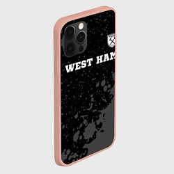 Чехол для iPhone 12 Pro Max West Ham sport на темном фоне: символ сверху, цвет: 3D-светло-розовый — фото 2