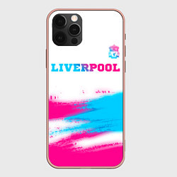 Чехол для iPhone 12 Pro Max Liverpool neon gradient style: символ сверху, цвет: 3D-светло-розовый