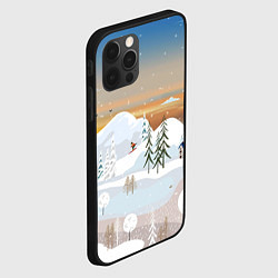 Чехол для iPhone 12 Pro Max Новогоднее настроение - пейзаж, цвет: 3D-черный — фото 2