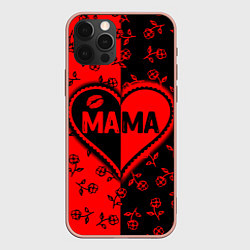 Чехол для iPhone 12 Pro Max Мама в сердце, цвет: 3D-светло-розовый