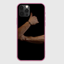 Чехол для iPhone 12 Pro Max Руки в темноте, цвет: 3D-малиновый