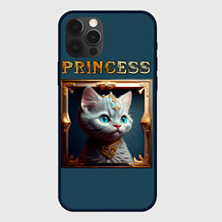 Чехол для iPhone 12 Pro Max Кошечка принцесса - картина в рамке, цвет: 3D-черный