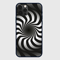 Чехол для iPhone 12 Pro Max Объёмная спираль - оптическая иллюзия, цвет: 3D-черный