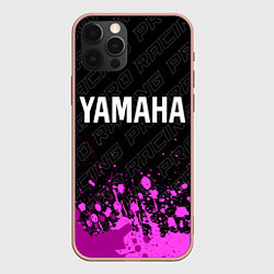 Чехол для iPhone 12 Pro Max Yamaha pro racing: символ сверху, цвет: 3D-светло-розовый