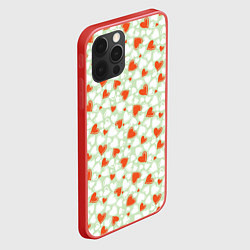 Чехол для iPhone 12 Pro Max Сердце двуцветное, цвет: 3D-красный — фото 2