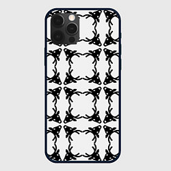Чехол для iPhone 12 Pro Max Черные рождественские олени, цвет: 3D-черный
