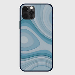 Чехол для iPhone 12 Pro Max Волнообразные синие текстуры, цвет: 3D-черный