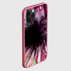 Чехол для iPhone 12 Pro Max Розовые краски и волны, цвет: 3D-малиновый — фото 2