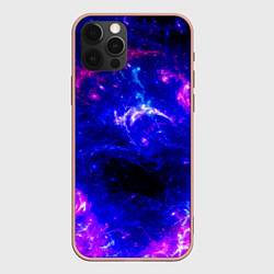 Чехол iPhone 12 Pro Max Неоновый космос со звездами