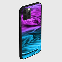 Чехол для iPhone 12 Pro Max Синий с фиолетовым размытый абстрактный узор, цвет: 3D-черный — фото 2