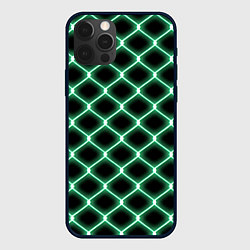 Чехол для iPhone 12 Pro Max Зелёная неоновая сетка, цвет: 3D-черный