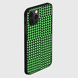 Чехол для iPhone 12 Pro Max Чёрно-зелёная оптическая иллюзия, цвет: 3D-черный — фото 2