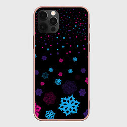 Чехол iPhone 12 Pro Max Цветные снежинки