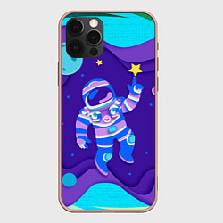 Чехол iPhone 12 Pro Max Космонавт в космосе - рисунок