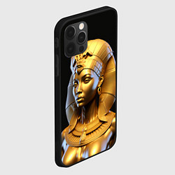 Чехол для iPhone 12 Pro Max Нейросеть - золотая египетская богиня, цвет: 3D-черный — фото 2