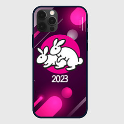 Чехол для iPhone 12 Pro Max Кролики 2023, цвет: 3D-черный