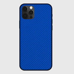Чехол iPhone 12 Pro Max Плетёная синяя ткань - паттерн