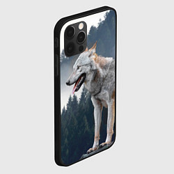 Чехол для iPhone 12 Pro Max Волк на фоне леса, цвет: 3D-черный — фото 2