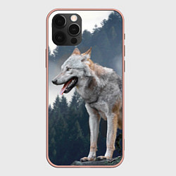 Чехол iPhone 12 Pro Max Волк на фоне леса