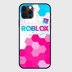 Чехол iPhone 12 Pro Max Roblox neon gradient style: символ сверху