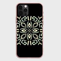 Чехол для iPhone 12 Pro Max Зелено-желтый неон, цвет: 3D-светло-розовый