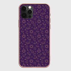 Чехол для iPhone 12 Pro Max Космический узор, цвет: 3D-светло-розовый