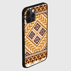 Чехол для iPhone 12 Pro Max Индейский пиксельный орнамент, цвет: 3D-черный — фото 2