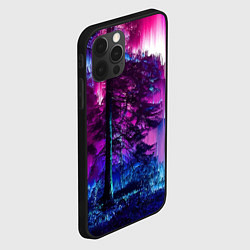 Чехол для iPhone 12 Pro Max Сиреневый лес - глитч, цвет: 3D-черный — фото 2