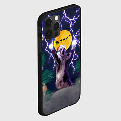 Чехол для iPhone 12 Pro Max Новогодний кот с молниями, цвет: 3D-черный — фото 2