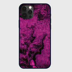 Чехол для iPhone 12 Pro Max Тёмно-розовые краски во тьме, цвет: 3D-черный